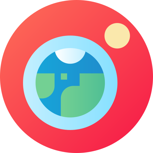 地球 Flat Circular Gradient icon