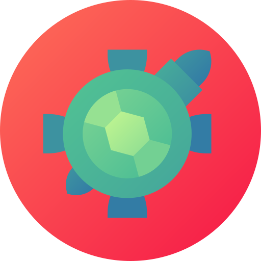 schildpad Flat Circular Gradient icoon