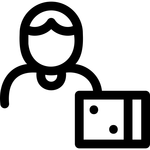 dobbelsteen Basic Rounded Lineal icoon