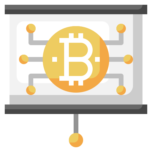 bitcoin-presentatie Surang Flat icoon