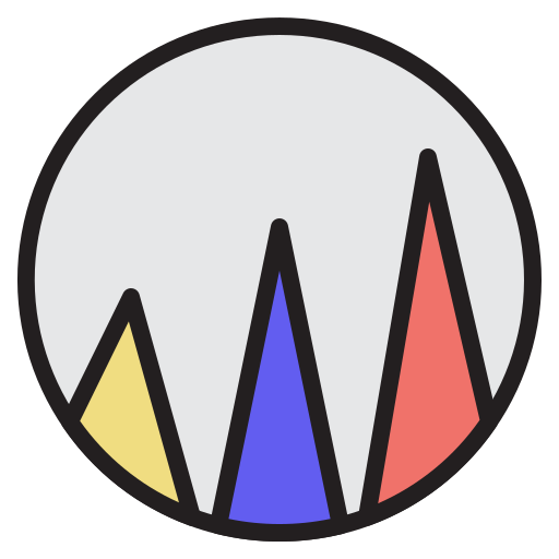 gráfico de área Generic Outline Color icono