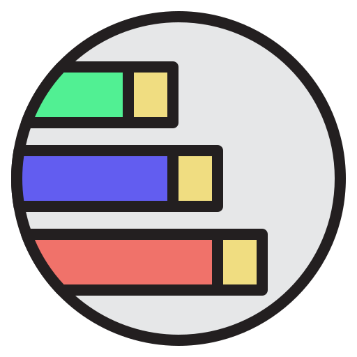 막대 그래프 Generic Outline Color icon