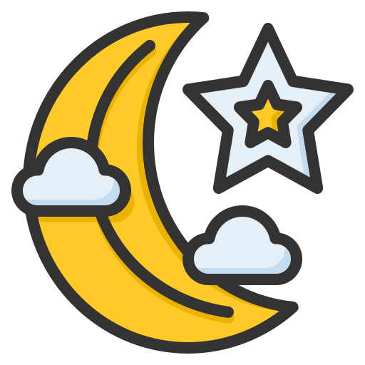 Half moon Generic Outline Color icon