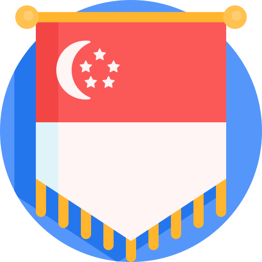 Сингапур Detailed Flat Circular Flat иконка