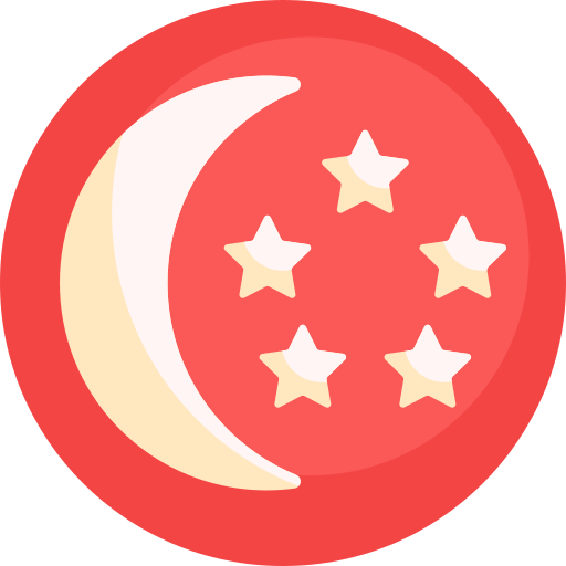 싱가포르 Detailed Flat Circular Flat icon