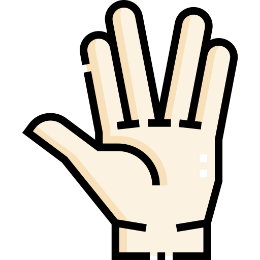 Vulcan salute Detailed Straight Lineal color icon