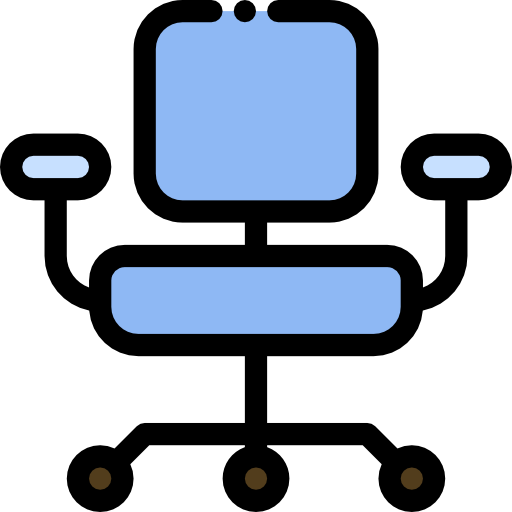 bureaustoel Detailed Rounded Lineal color icoon