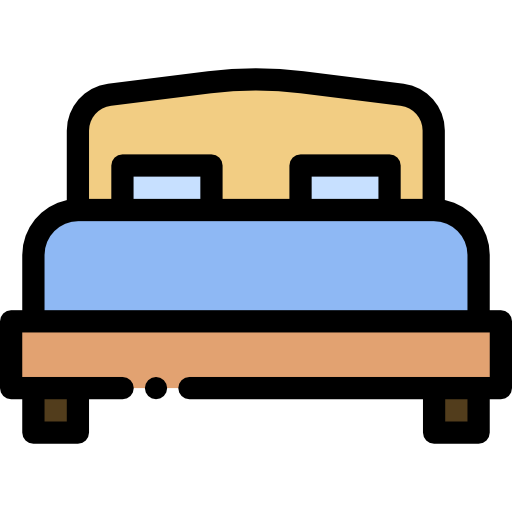 Double bed Detailed Rounded Lineal color icon