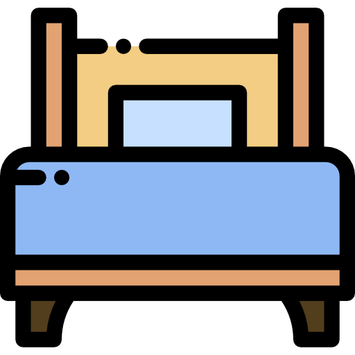 Bed Detailed Rounded Lineal color icon