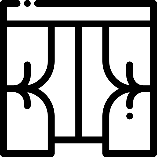 커튼 Detailed Rounded Lineal icon