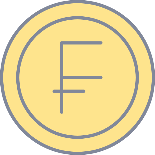 Swiss franc Generic Outline Color icon