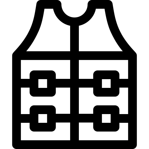 chalecos salvavidas Basic Rounded Lineal icono