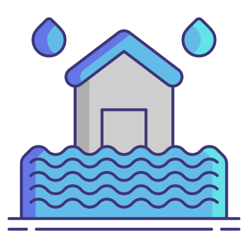 inundación Flaticons Lineal Color icono