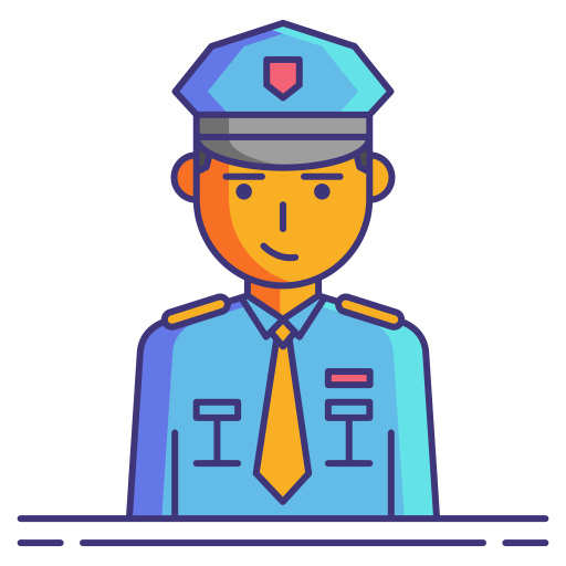 polizia stradale Flaticons Lineal Color icona