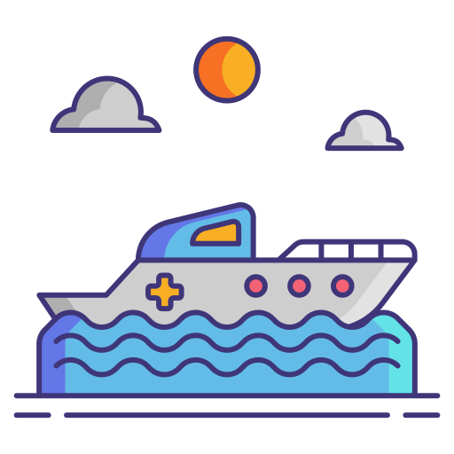 barca di salvataggio Flaticons Lineal Color icona