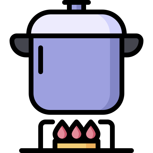 Cooking pot bqlqn Lineal Color icon