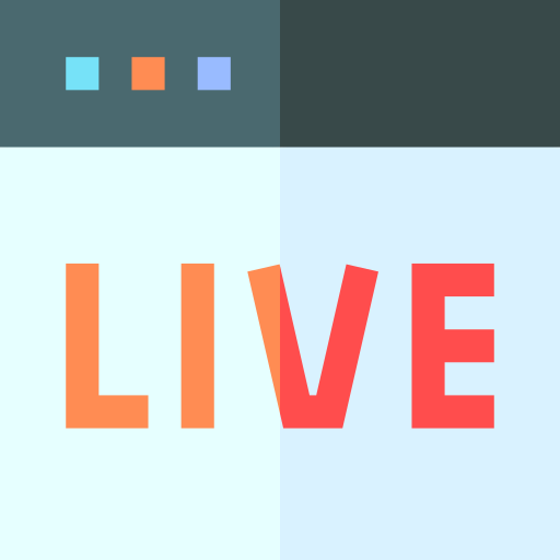 live uitzending Basic Straight Flat icoon