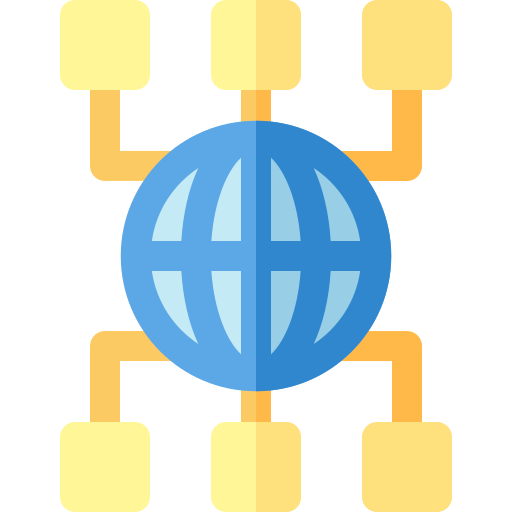 sieć globalna Basic Rounded Flat ikona
