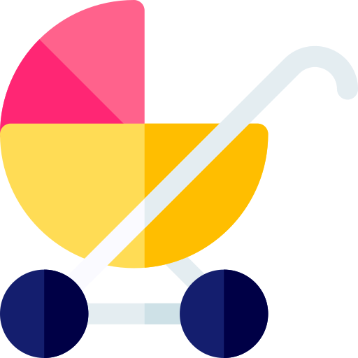 Baby carriage Basic Rounded Flat icon