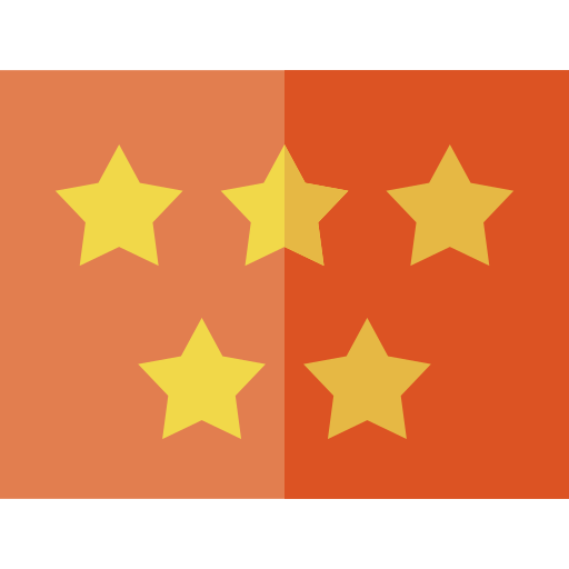 cinco estrellas Basic Straight Flat icono