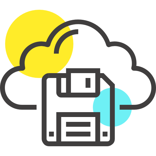 Cloud computing Maxim Flat Two Tone Yellow and Blue icon