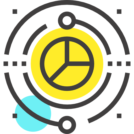 cirkeldiagram Maxim Flat Two Tone Yellow and Blue icoon