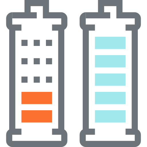 バッテリー Maxim Flat Two Tone Linear colors icon