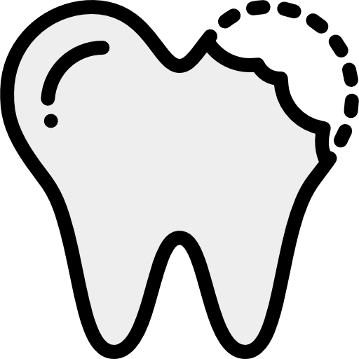 dent cassée Detailed Rounded Lineal color Icône
