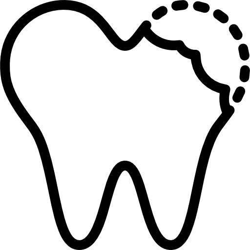 diente quebrado Detailed Rounded Lineal icono