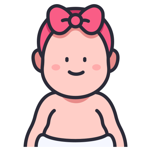 Baby girl MaxIcons Lineal color icon