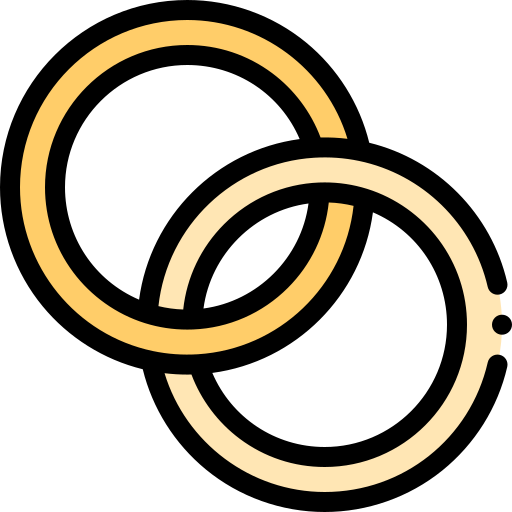 Обручальные кольца Detailed Rounded Lineal color иконка