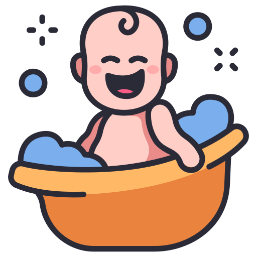 Baby bath tub MaxIcons Lineal color icon
