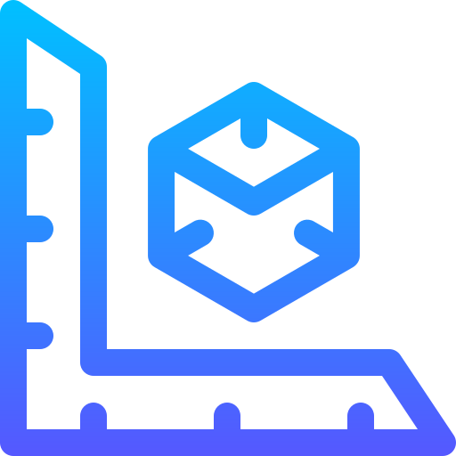 Ruler Basic Gradient Lineal color icon