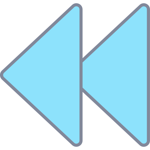 botón de rebobinado Generic Outline Color icono