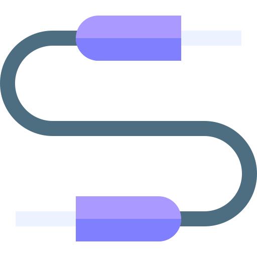 Jack connector Basic Straight Flat icon