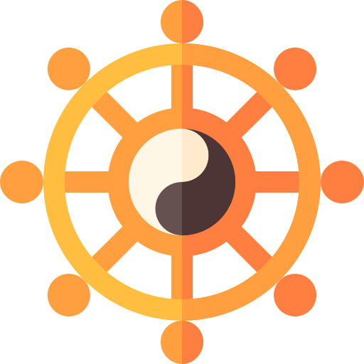 rueda del dharma Basic Straight Flat icono