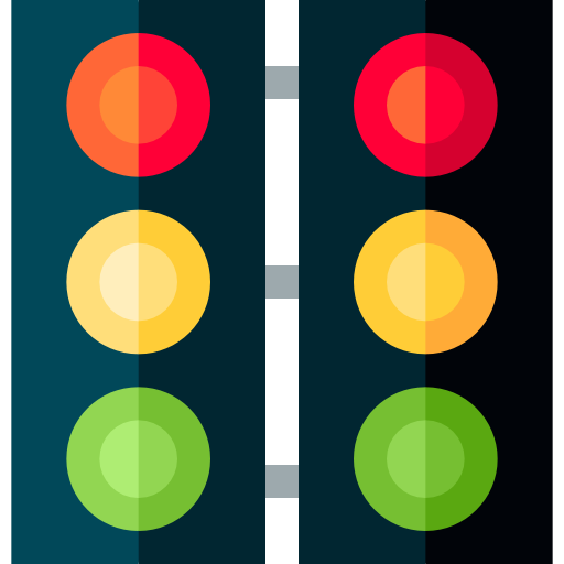 verkeerslichten Basic Straight Flat icoon
