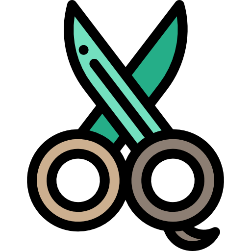 Scissors Detailed Rounded Lineal color icon