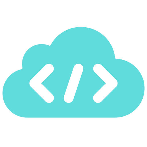 Cloud coding Juicy Fish Flat icon