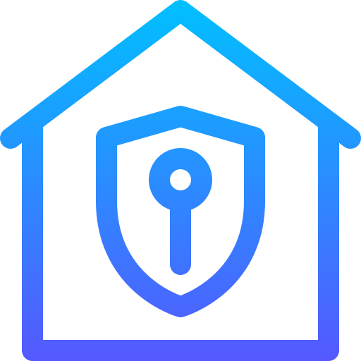 seguridad de casa Basic Gradient Lineal color icono
