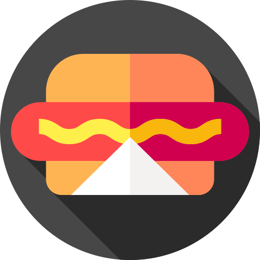 hotdog Flat Circular Flat ikona