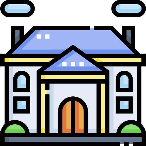 Mansion Detailed Straight Lineal color icon