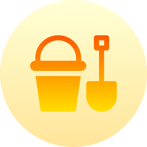 Sand bucket Basic Gradient Circular icon