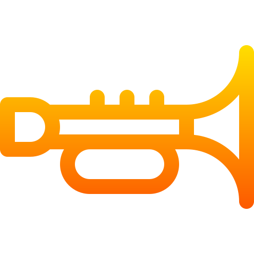 trompeta Basic Gradient Lineal color icono