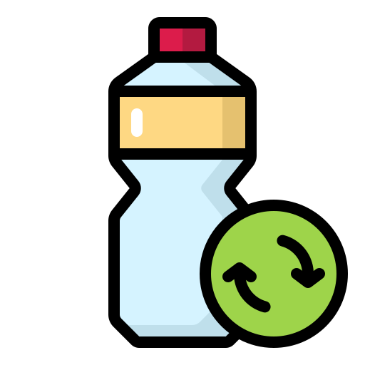 bouteille de recyclage Generic Outline Color Icône