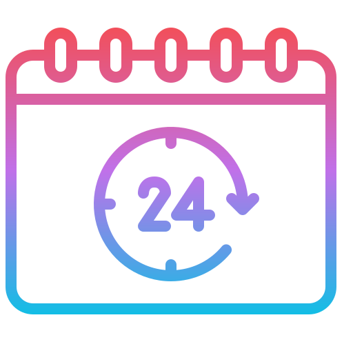 24 stunden geöffnet Iconixar Gradient icon