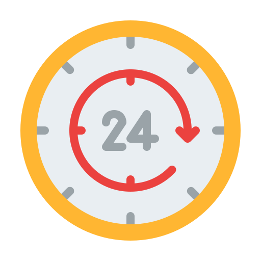 24 hours Iconixar Flat icon