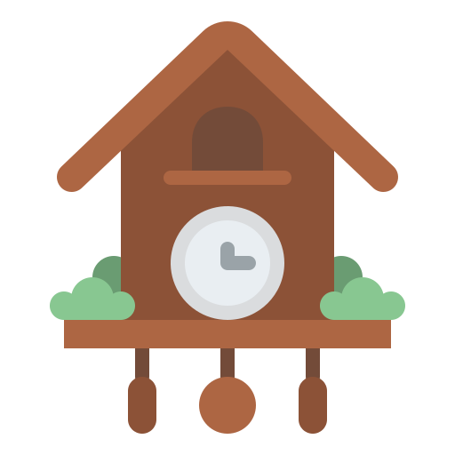 Cuckoo clock Iconixar Flat icon