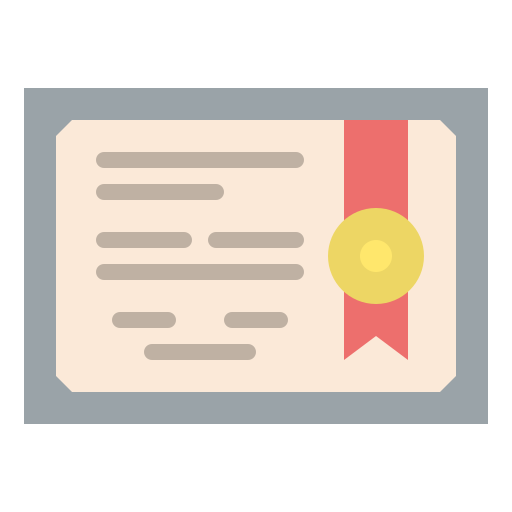Certificate Iconixar Flat icon