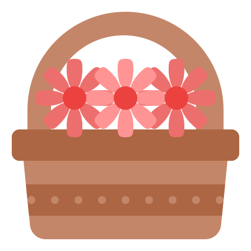 cesta de flores Iconixar Flat Ícone